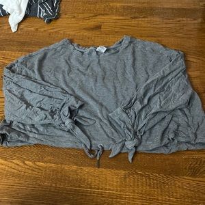 Gray Cropped Sweatshirt